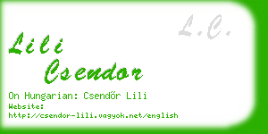 lili csendor business card